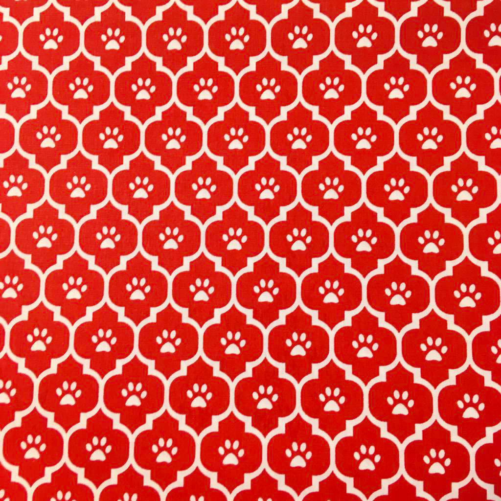 Retalho Tecido Patinhas Vermelho (50x36cm)