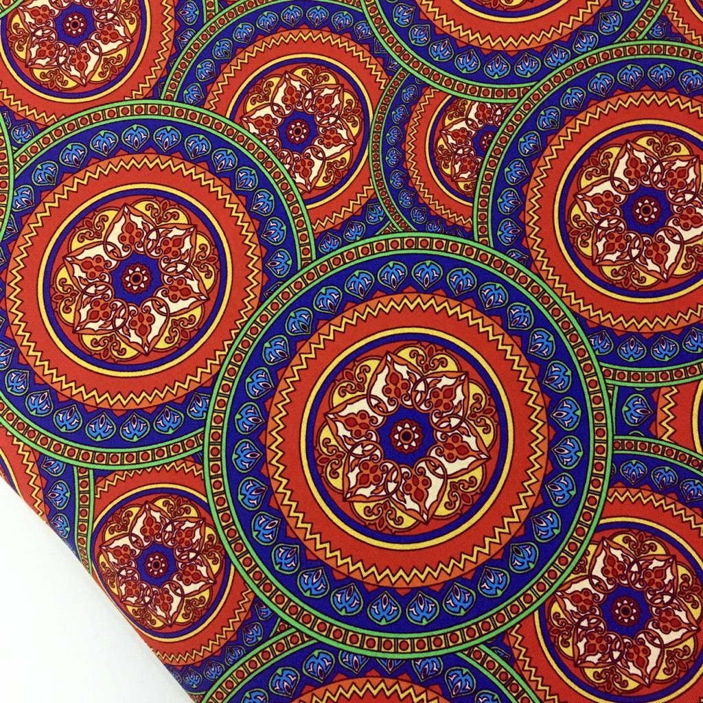 Retalho Tecido Digital Mandalas Circular Cigana (50x36cm)