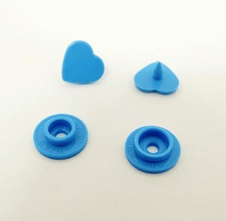 Botão de Pressão Ritas nº 10 Coração Azul Turquesa (Pacote com 50 peças)