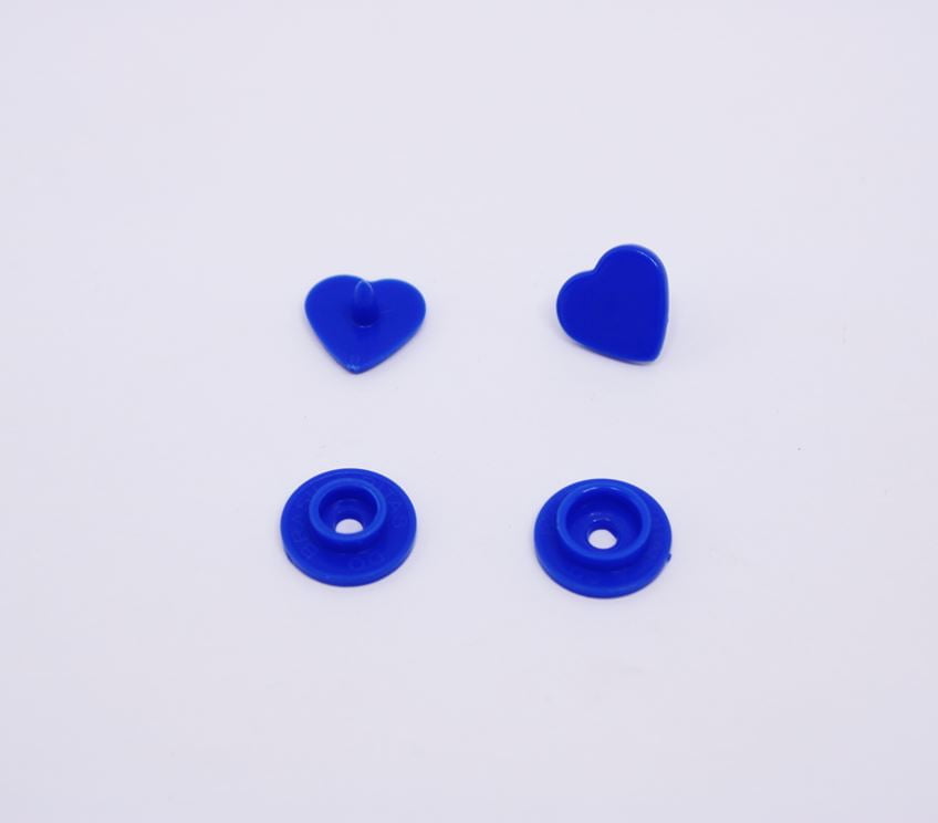 Botão de Pressão Ritas nº 10 Coração Azul Royal (Pacote com 10 peças)