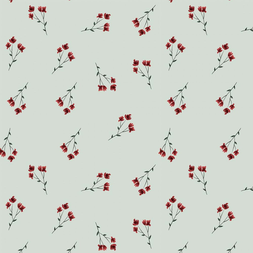 Tecido Digital Tiny Red Branch (Coleção Anita Catita Red Blossom)