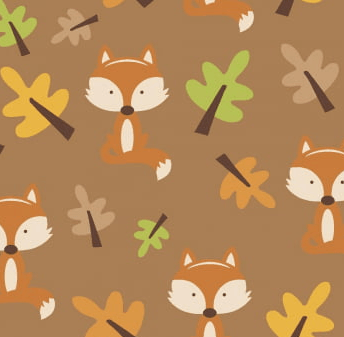 Tecido Raposas e Árvores (Coleção Outono)