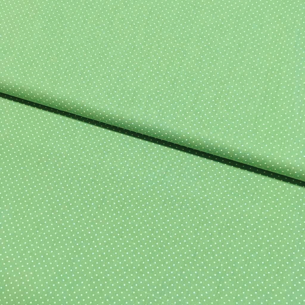 Tecido Micro Poá Branco Fd Verde Mineral