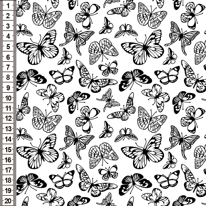 Tecido Tricoline Butterfly Branco (Coleção Monochrome LB)