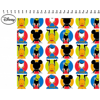 Retalho Tecido Mickey e Amigos (50x36cm)