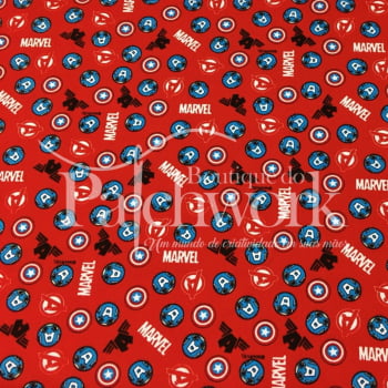 Retalho Tecido Capitão America Fd Vermelho (50x36cm)