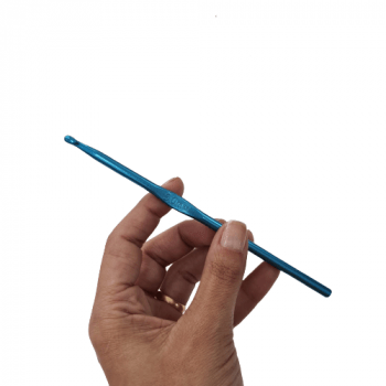 Agulha de Crochê Alumínio 5mm Azul