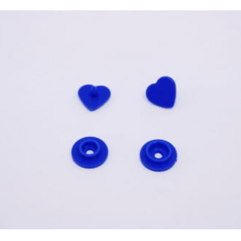 Botão de Pressão Ritas nº 10 Coração Azul Turquesa (Pacote com 50 peças)