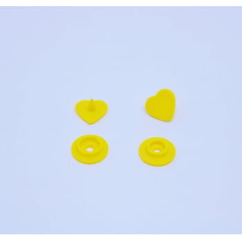 Botão de Pressão Ritas nº 10 Coração Amarelo (Pacote com 10 peças)