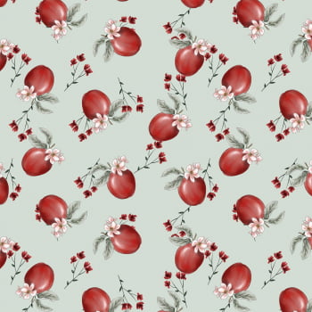 Tecido Digital Floral Apple (Coleção Anita Catita Red Blossom)
