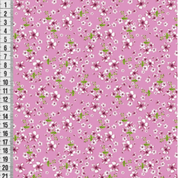 Retalho Tecido Mini Floral Fd Rosa (50x36cm)