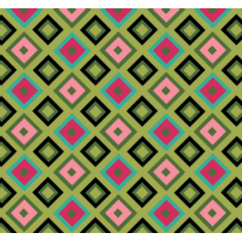 Retalho Tecido Tricoline Geometrico Triangulos Color Fd Verde (50x36cm)