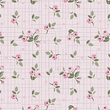 Tecido Mini Floral Pássaros Rosa