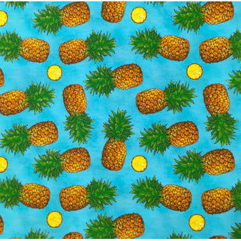 Tecido Abacaxi Pineapple Azul