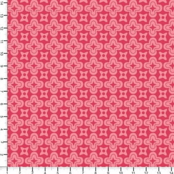 Tecido Geométrico Floral Pink