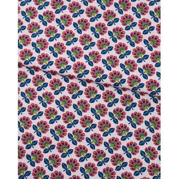 Retalho Tecido Tricoline Digital Matriosca Floral Fd Rosa (50x36cm)