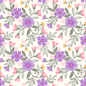 Tecido Tricoline Lavender Blossom (Coleção Lavender)